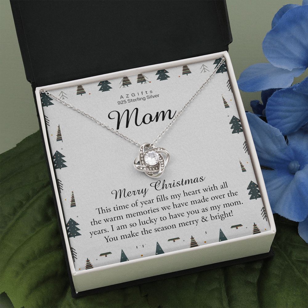 To My Mom Necklace, To My Mom Love Knot Necklace From Daughter Son To Mom Mother In Law Pendant Christmas Necklace Gift For Mother In Law Gift Necklace, Merry Christmas Necklace Gift For Mom, Mommy Love Knot Necklace 6323