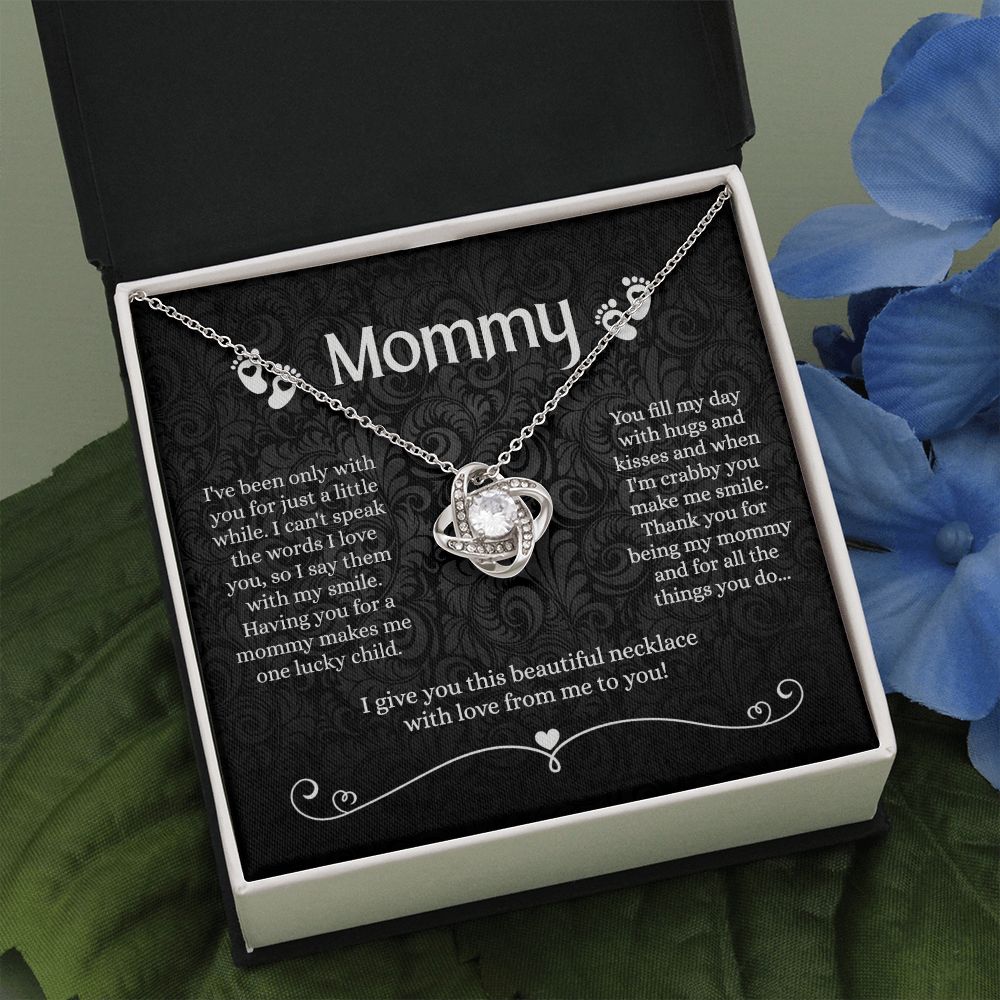 Mommy Gift Necklace, To My Mom Love Knot Necklace From Daughter Necklace Gift For Mom Mother's Day Necklace Gift For Mom, Birthday Gift Necklace For Mom Anniversary Jewlry Gift For Women, Mommy Love Knot Necklace 6323
