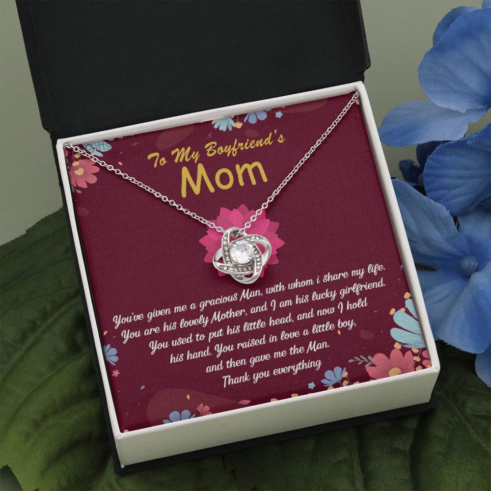 Gift For Boyfriend's Mom Necklace, Boyfriend Mom Gifts Jewelry From Girlfriend, Necklaces For Boyfriends Mom, To My Boyfriends Mom Necklace Mothers Day For Boyfriend Mom, Christmas Necklace Love Knot Necklace 6323