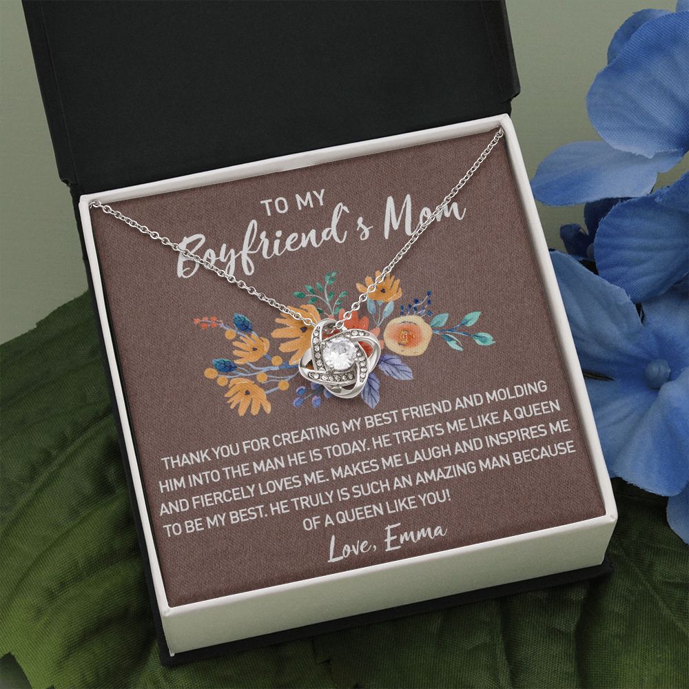 Gift For Boyfriend's Mom Gift Necklace, Boyfriend Mom Gifts From Girlfriend, Love Knot Necklaces For Boyfriends Mom, My Boyfriends Mom Necklace Mothers Day For Boyfriend Mom, Christmas Necklace Love Knot Necklace 6323