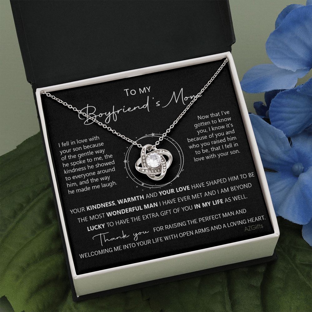 Gift For Boyfriend's Mom Necklace, Boyfriend Mom Gifts From Girlfriend, 14k Love Knot Necklaces For Boyfriends Mom, My Boyfriends Mom Gifts Necklace Mothers Day For Boyfriend Mom, Christmas Necklace Love Knot Necklace 6323
