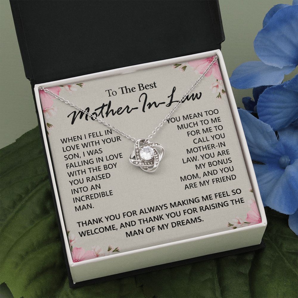 Mother In Law Gift Necklace The Love Knot Necklace Gift For Mother In Law Bonus Mom To The Best Mother In Law Necklace From Daughter Thank You Necklace Gift For Mother In Law Jewelry Gift For Women Love Knot Necklace 6323