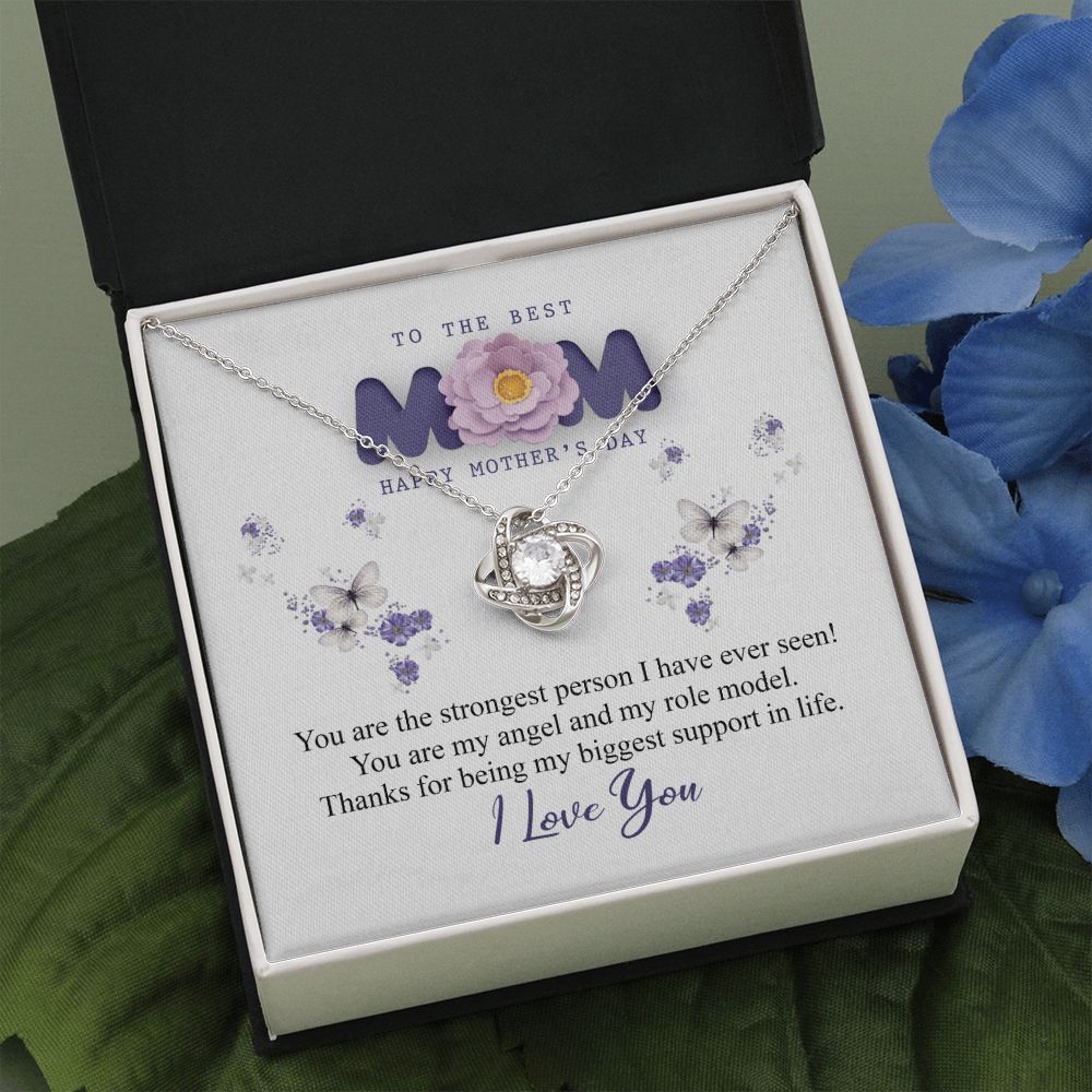 Happy Mother's Day Necklace, To The Best Mom Necklace From Daughter, Mothers Day Gift Necklace, Thank You Necklace Gift For Mom, Jewelry Gift For Women, Mother And Daughter Necklace Gift On Birthday Love Knot Necklace 6323