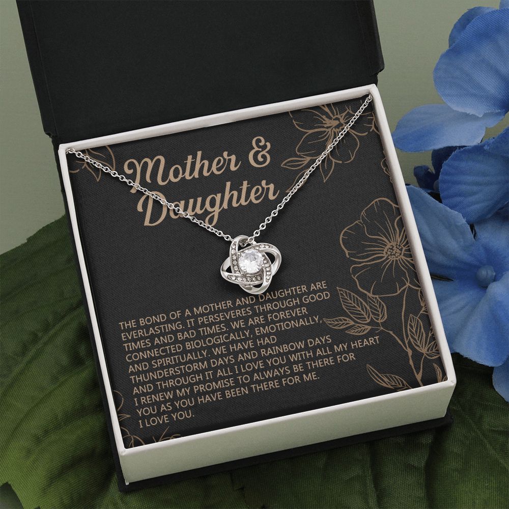 Mother And Daughter Necklace, To My Mother Love Kot Necklace From Daughter, Mothers day Necklace, Mother Daughter Gift Necklace, Jewelry Gift For Women, Mom, Daughter To Mother Love Knot Pendant Love Knot Necklace 6323
