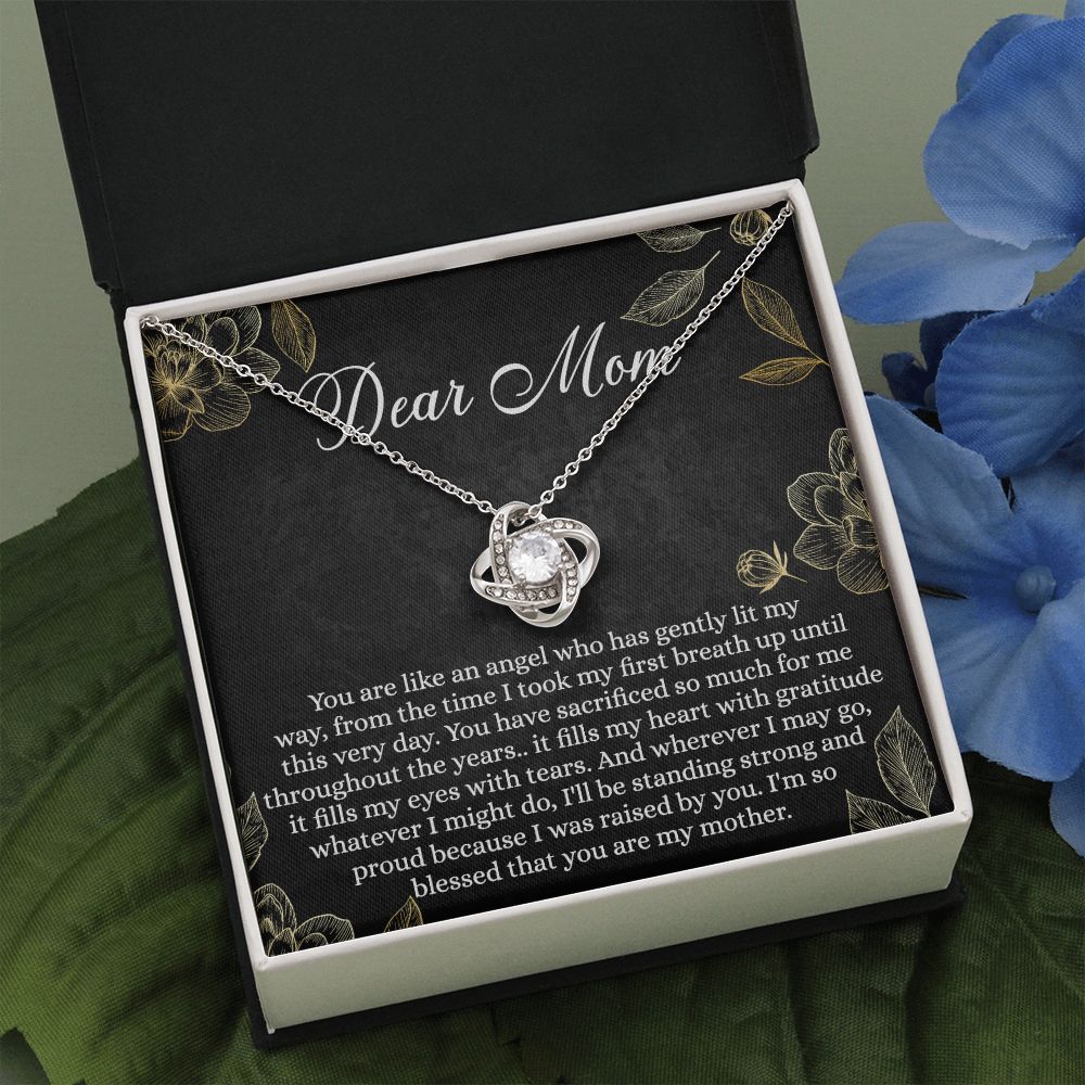 Dear Mom Necklace, To My Mom Love Knot Necklace Gift From Daughter, Mom Gift Necklace, Mother And Daughter Gift Necklace Pendant, The Love Knot Necklace Gift For Mom, You Are My Mother Necklace Love Knot Necklace 6323