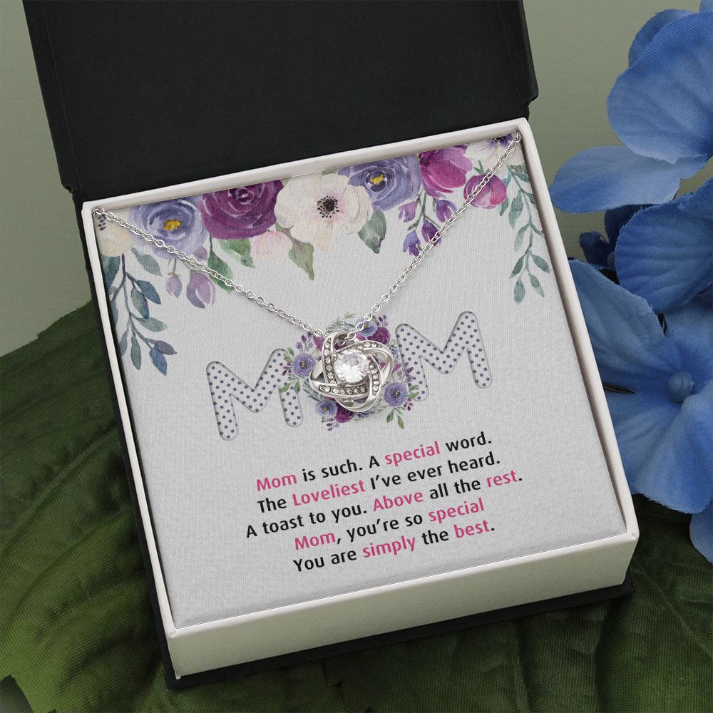 Mom Gift Necklace, To My Mom Love Knot Necklace Gift From Daughter And Mother Love Knot Pendant Gift For Mom New Mom, Bonus Mom Gift Necklace, The Loveliest Mom Necklace, Jewelry Gift For Women Love Knot Necklace 6323