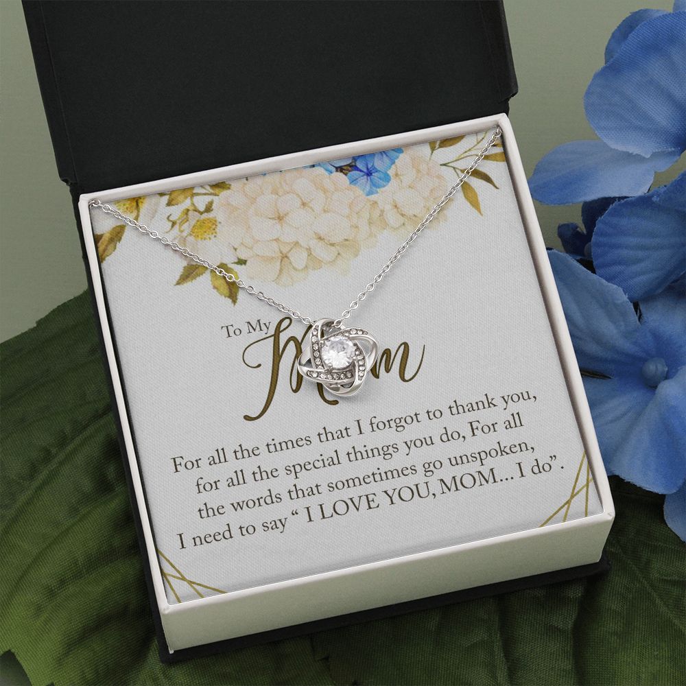 Mom I DO Necklace, To My Mom Necklace From Daughter Necklace Gift For Mom And Daughter On Birthday Gift Anniversary Mother's Day Wedding Day Necklace Gift For Mom, Mother Jewelry Gift For Women Love Knot Necklace 6323