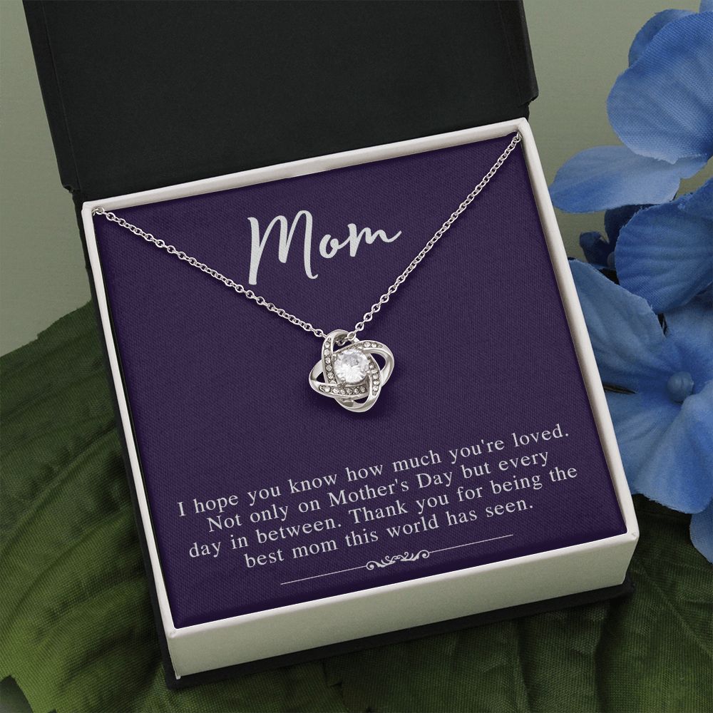 Mothers Day Necklace From Daughter, To My Mom Necklace From Daughter Gifts To Give To Your Mom Beautiful Box, Gift Box Mothers Day, Mom Love Knot Necklace From Daughter, Jewelry Gift For Women Love Knot Necklace 6323