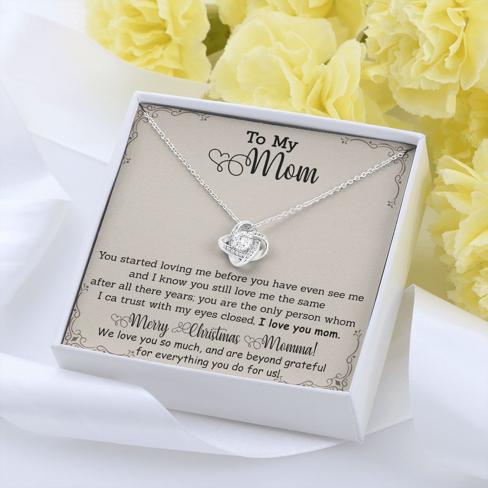 To My Amazing Mom Necklace, Love Knot Necklace for Mother, Daughter Gift For Mom, Present For Mom, Mother Gifts from Son or Daughter, Jewelry Gift for Mothers Day, Birthday Gift for Mother, Moms
