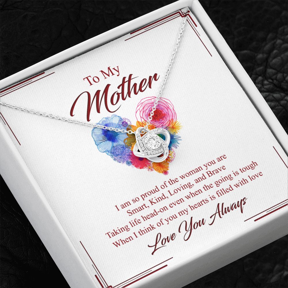 To My Mother Necklace, Mom Gifts, Mom Jewelry Box, Necklace for Mom, Gifts for Mom, Mother's Day Necklace Jewelry Gift For Mom, Birthday Gift For Mom, Thank you Mom Gift Love Knot Necklace for Mom
