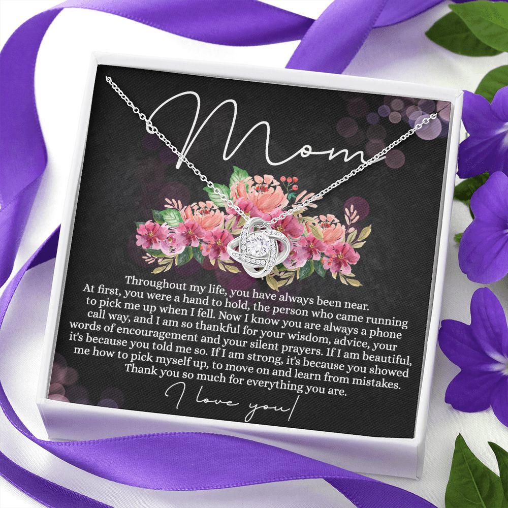 To My Mom Necklace, Mom Gifts, Mom Jewelry Box, Necklace for Mom, Gifts for Mom, Mother's Day Necklace Jewelry Gift For Mom, Birthday Gift For Mom, Thank you Mom Gift Love Knot Necklace for Mom