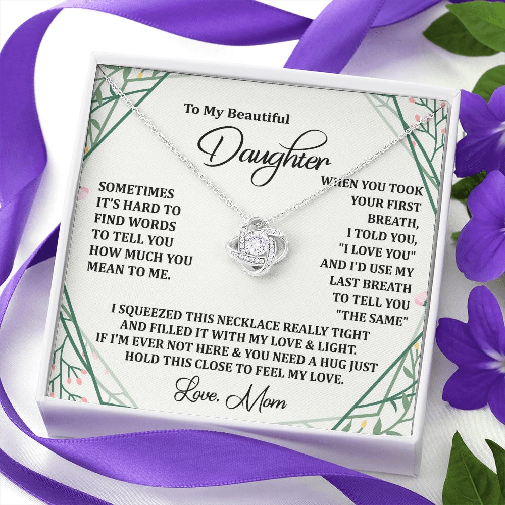 To My Daughter Necklace Love Knot Necklace Gift for Daughter from Mom Birthday Gift Daughter Necklace for Teen Girl Christmas Daughter Necklace Gift from Mom Jewelry Gift for Daughter Mother Daughter Necklace