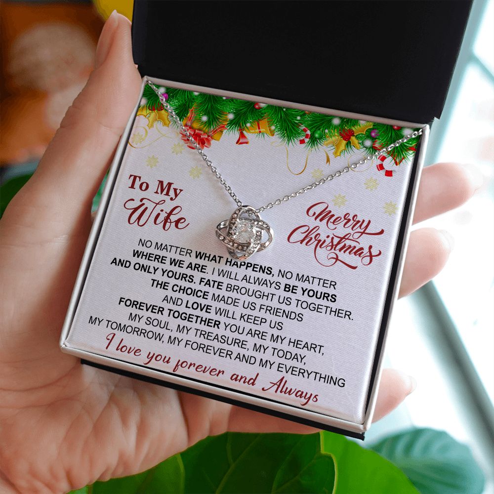 To My Wife Necklace Gifts For Wife Christmas gift for Wife Jewelry For Wife Love Knot Pendant Necklace Set Gift for Wife