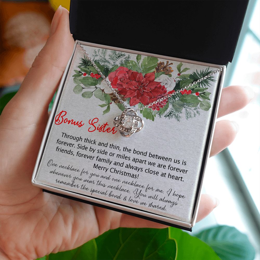 To my Bonus Sister Necklace Pendant for Sister in law Gift for Sister-in-Law Christmas Jewelry Idea for Her Sister of the Groom Xmas Necklace for Future Sister in Law Gift