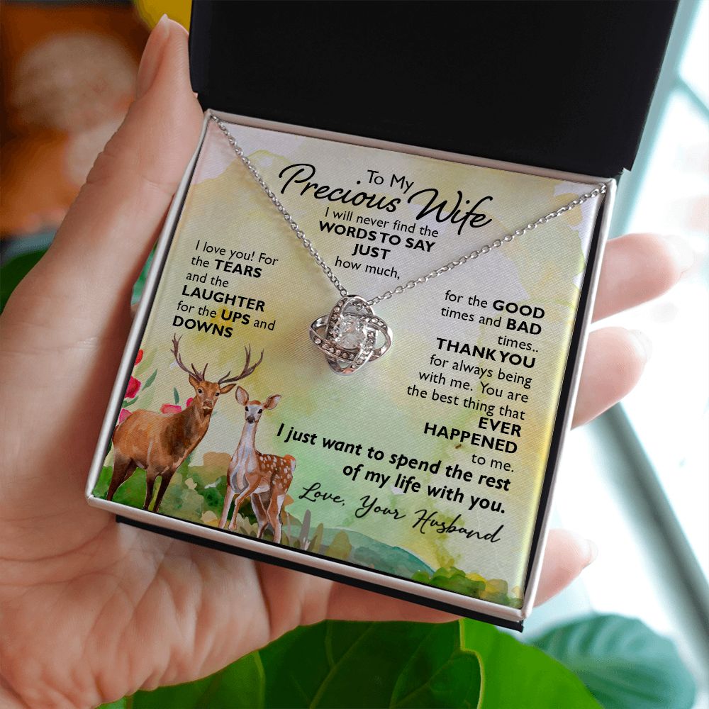 To My Wife Gift Necklace For Wife Christmas Presents for Wife Jewelry For Wife Love Knot Necklace Set Gift for Wife