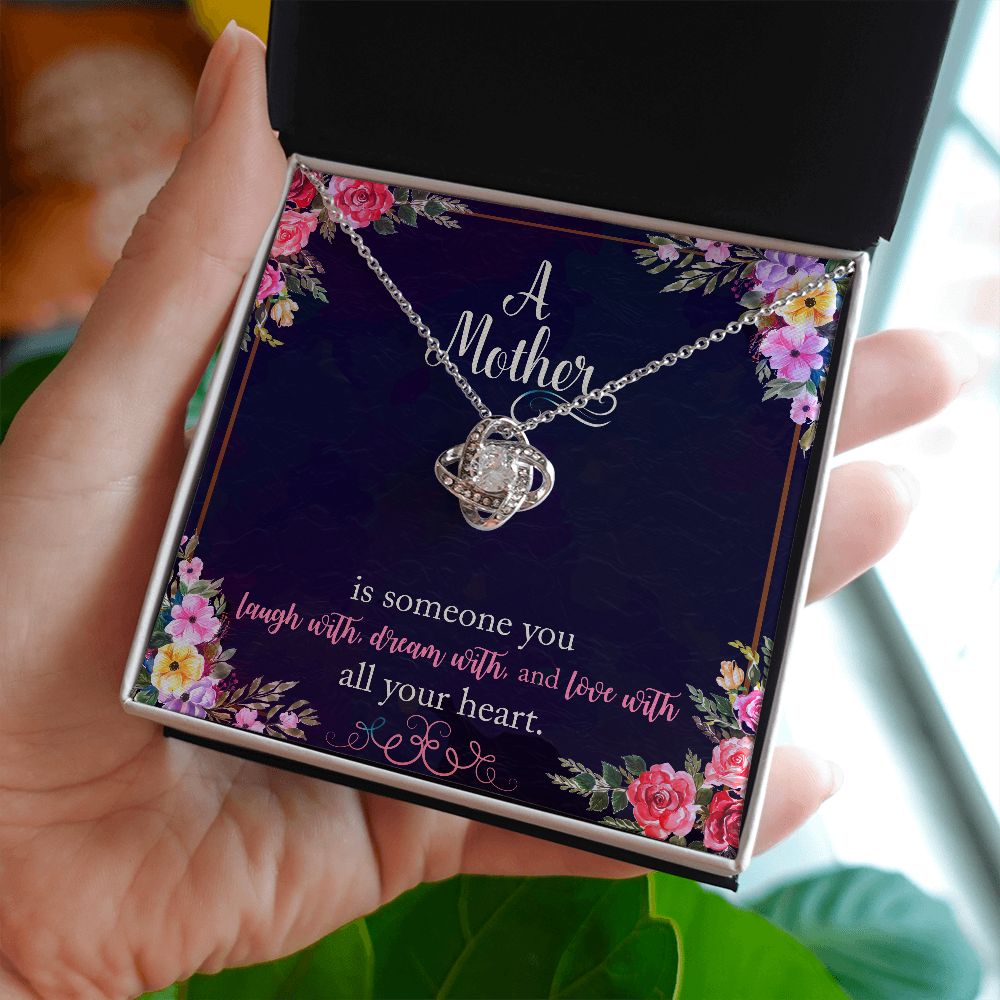 To My A Mother Necklace Pendant Gift From Daughter Necklace Love Knot Necklace With All Your Heart Gift For To Mom Happy Mother's Day Mother In Law Gift On Birthday Anniversary Gift