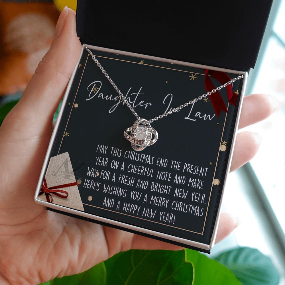 Christmas Gift for Daughter in Law Necklace, Daughter in Law Jewelry, Xmas Holiday Gift Idea for Daughter in Law, Son's Wife Gift, Daughter in Law Gift, From In Law 371 Love Knot Necklace for Daughter in law