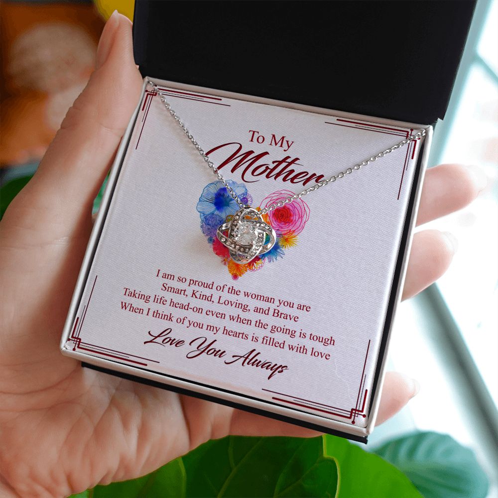 To My Mother Necklace, Mom Gifts, Mom Jewelry Box, Necklace for Mom, Gifts for Mom, Mother's Day Necklace Jewelry Gift For Mom, Birthday Gift For Mom, Thank you Mom Gift Love Knot Necklace for Mom