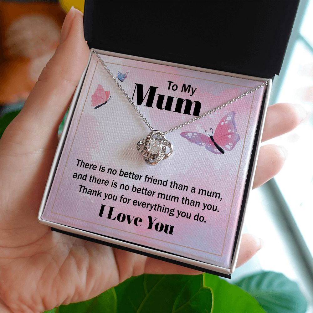 To My Mom Necklace  from Son and Daughter Love Knot Necklace for Mom Pendant Gift From Daughter Jewelry Pendant With Message Card Gift For Mom