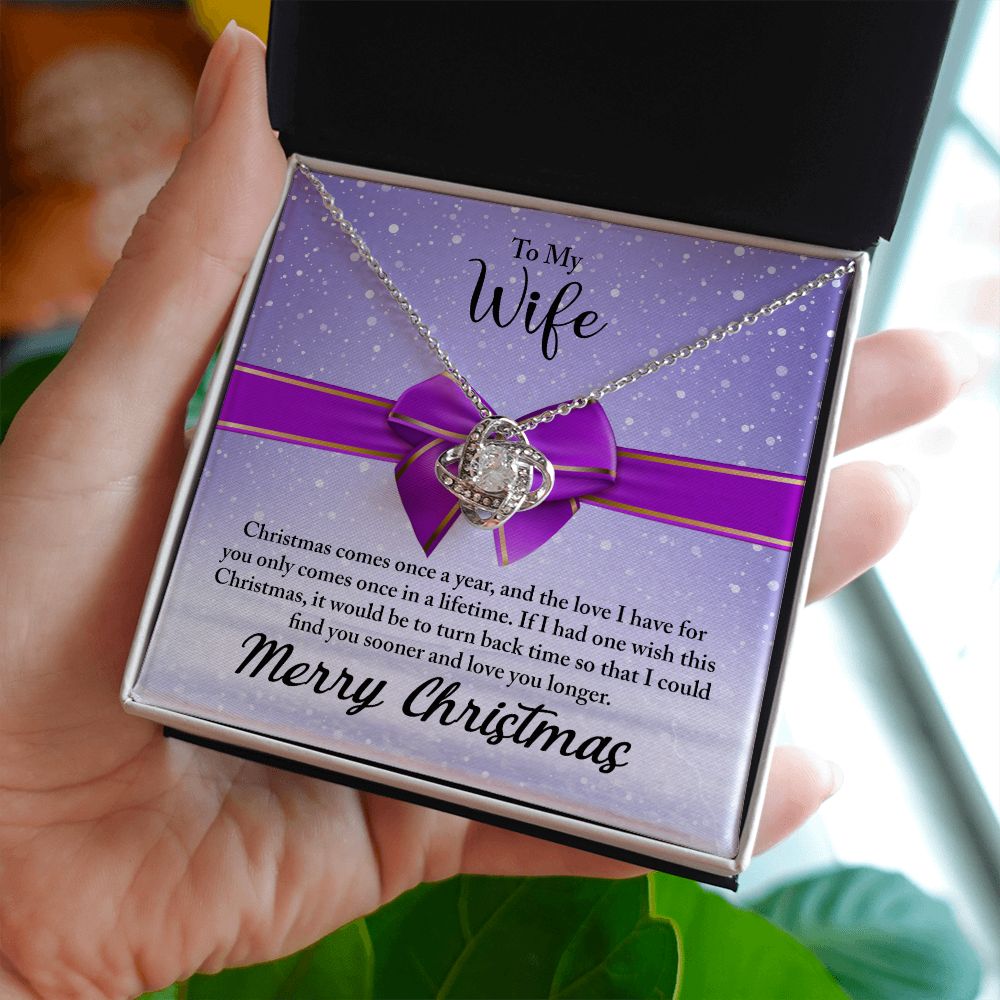 To My Wife Necklace Gifts For Wife Christmas Gift Necklace Jewelry For Wife Love Knot Pendant Necklace Set Gift for Wife
