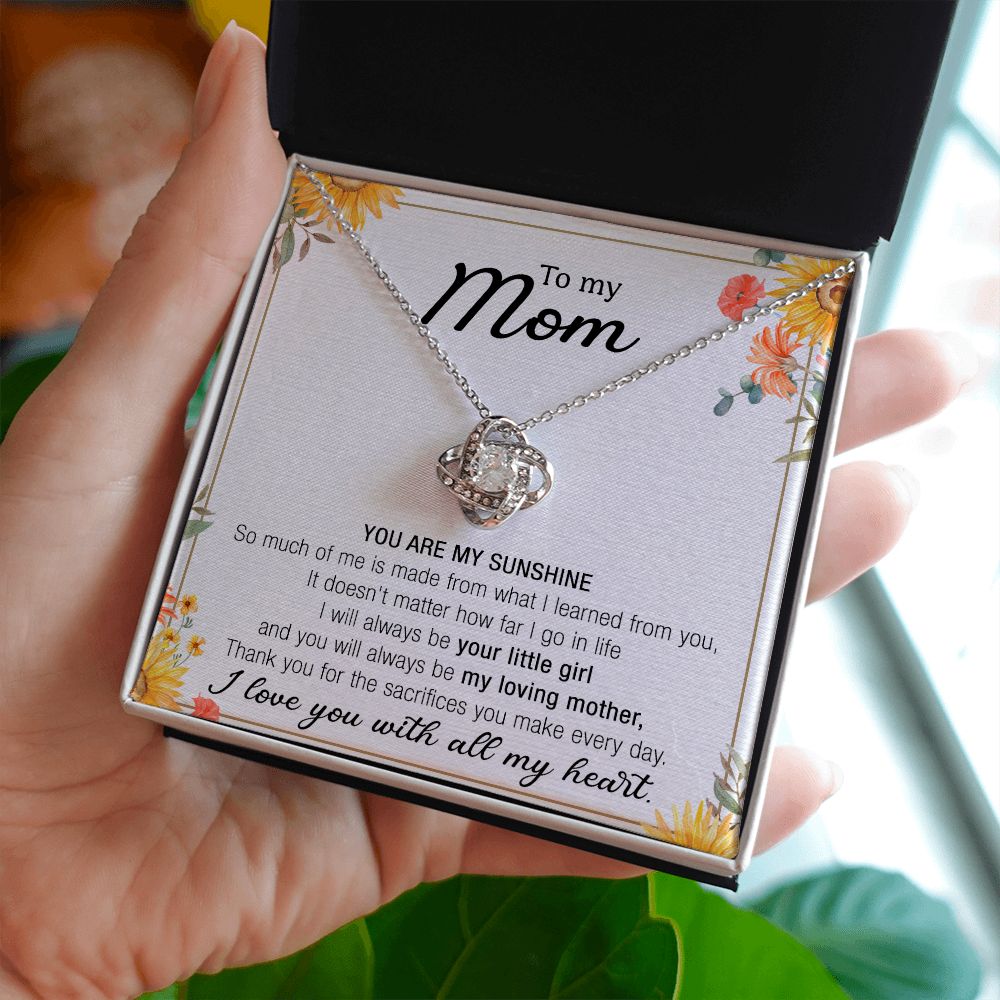 To My Mother Gift Necklace To Mom, Mother, Mommy, Momma from Child Special Mother Gift for Birthday Mothers Day Anniversary Hoiday Present for Mom Love Knot Necklace for Women