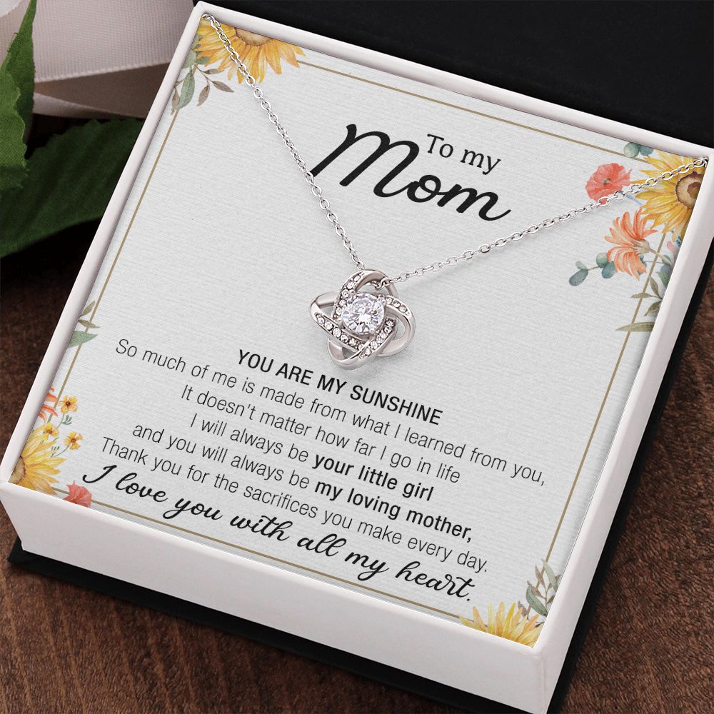 To My Mother Gift Necklace To Mom, Mother, Mommy, Momma from Child Special Mother Gift for Birthday Mothers Day Anniversary Hoiday Present for Mom Love Knot Necklace for Women