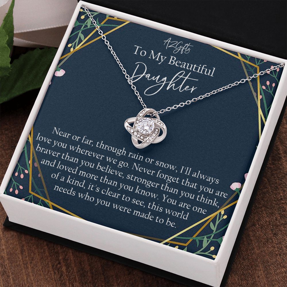 Mother Daughter Necklace Gift for Daughter from Mom To My Daughter Necklace Love Knot Necklace Jewelry Gift for Daughter Christmas Daughter Necklace Gift from Mom Birthday Gift Daughter Necklace for Teen Girl