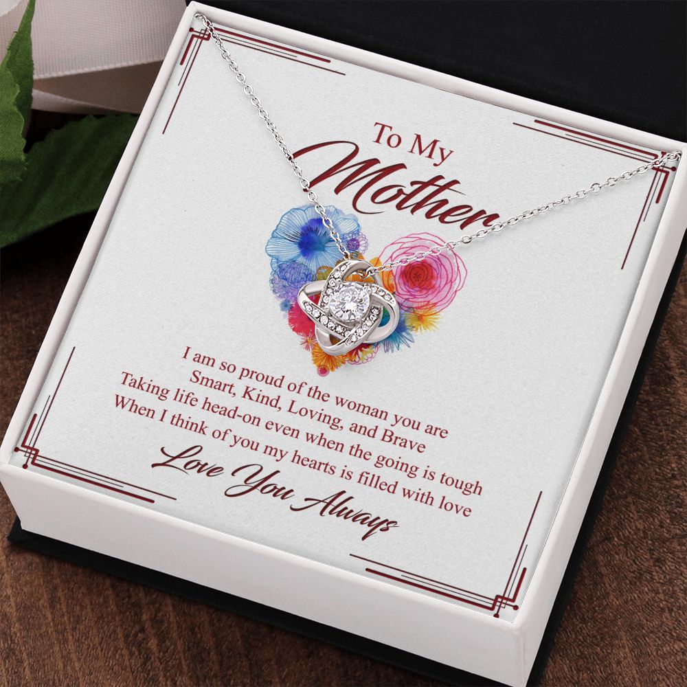 To My Mother Necklace, Mom Gifts, Mom Jewelry Box, Necklace for Mom, Gifts for Mom, Mother's Day Necklace Jewelry Gift For Mom, Birthday Gift For Mom, Thank you Mom Gift Love Knot Necklace for Mom