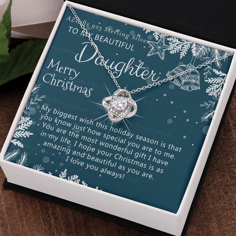 To My Daughter Necklace from Mom Pendant for Daughter Christmas Pendant Gift from Mother to Daughter Personalized Necklace Gift for Daughter Christmas Present for Her Girl
