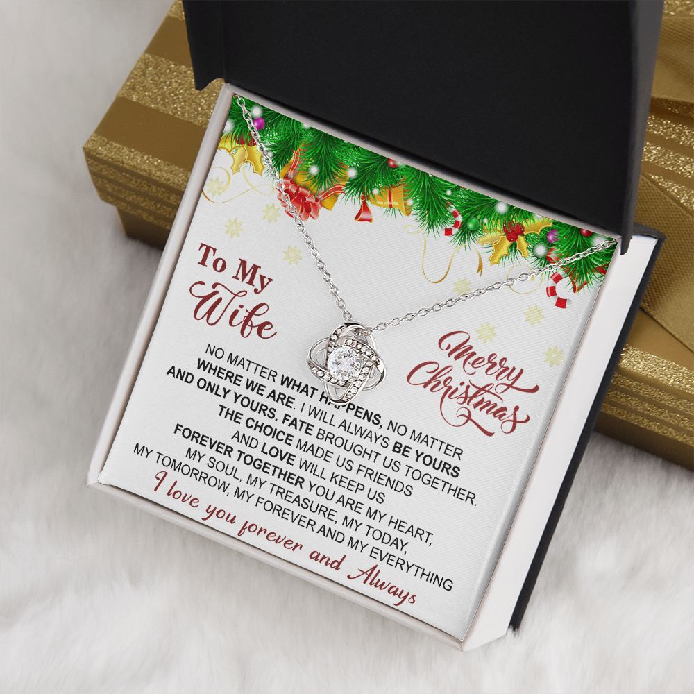 To My Wife Necklace Gifts For Wife Christmas gift for Wife Jewelry For Wife Love Knot Pendant Necklace Set Gift for Wife