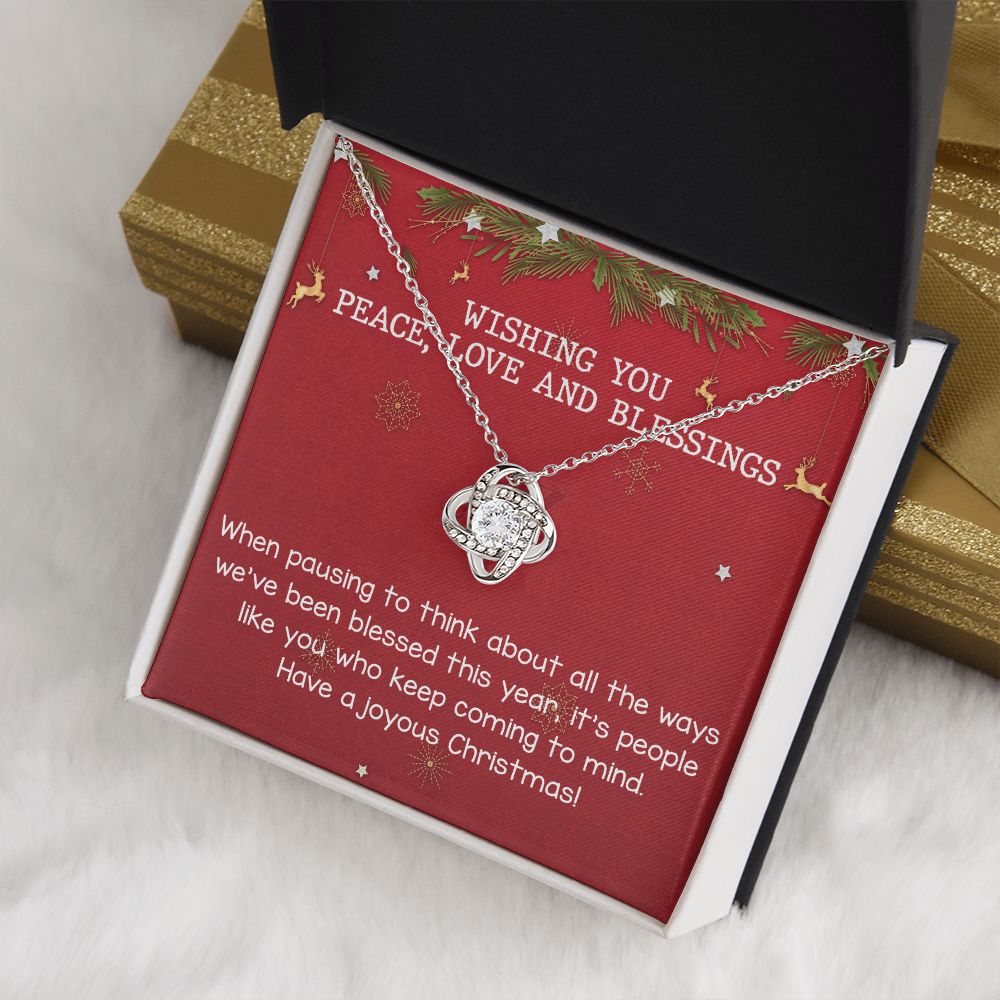 Wishing You Peace Love and Blessing The Love Knot Necklace Set Gift from Husband