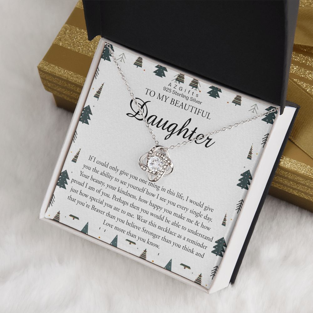 To My Beautiful Daughter Christmas Necklace Gift from Mom Daughter Birthday Gift from Mother to Daughter Gift Personalized Daughter Gift from Mom Daughter Jewelry for Girls Love Knot Necklace set gift for daughter