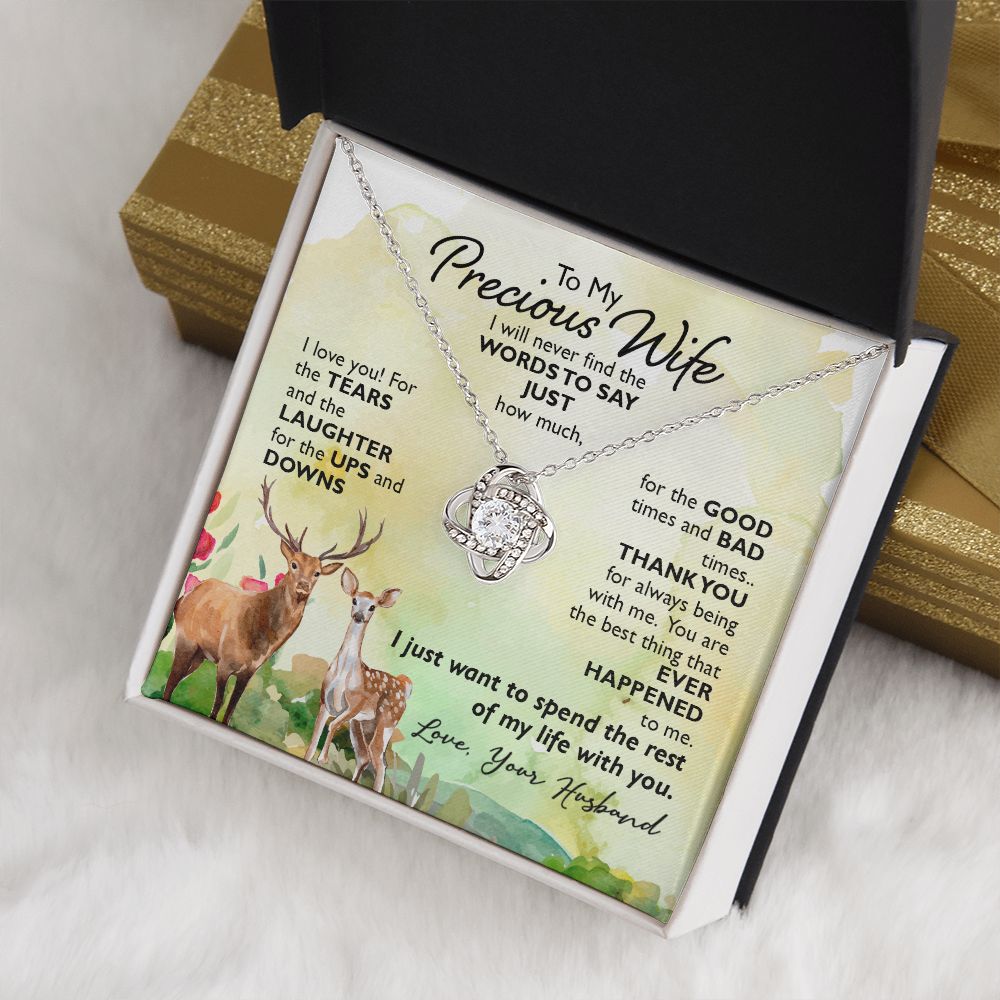 To My Wife Gift Necklace For Wife Christmas Presents for Wife Jewelry For Wife Love Knot Necklace Set Gift for Wife