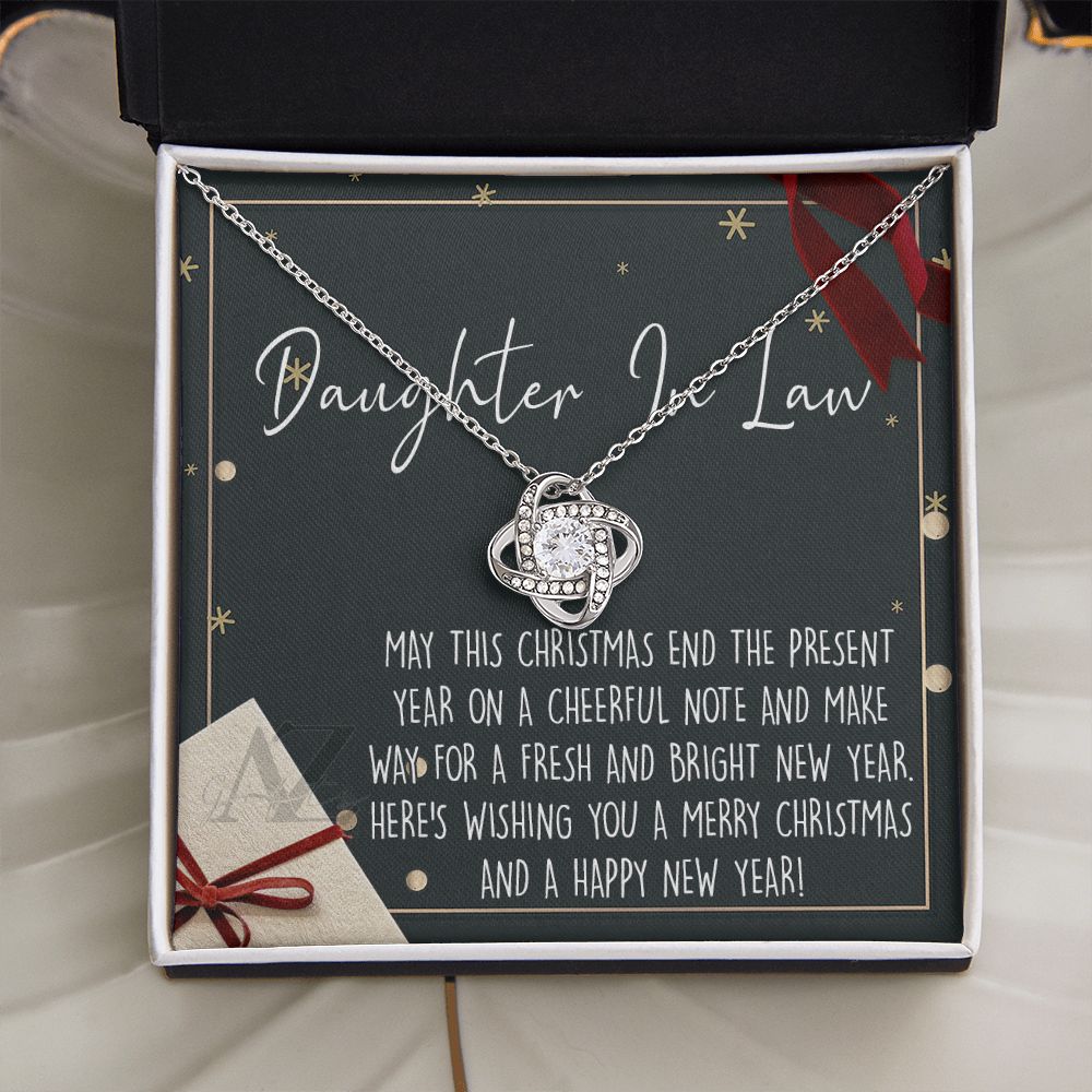 Christmas Gift for Daughter in Law Necklace, Daughter in Law Jewelry, Xmas Holiday Gift Idea for Daughter in Law, Son's Wife Gift, Daughter in Law Gift, From In Law 371 Love Knot Necklace for Daughter in law