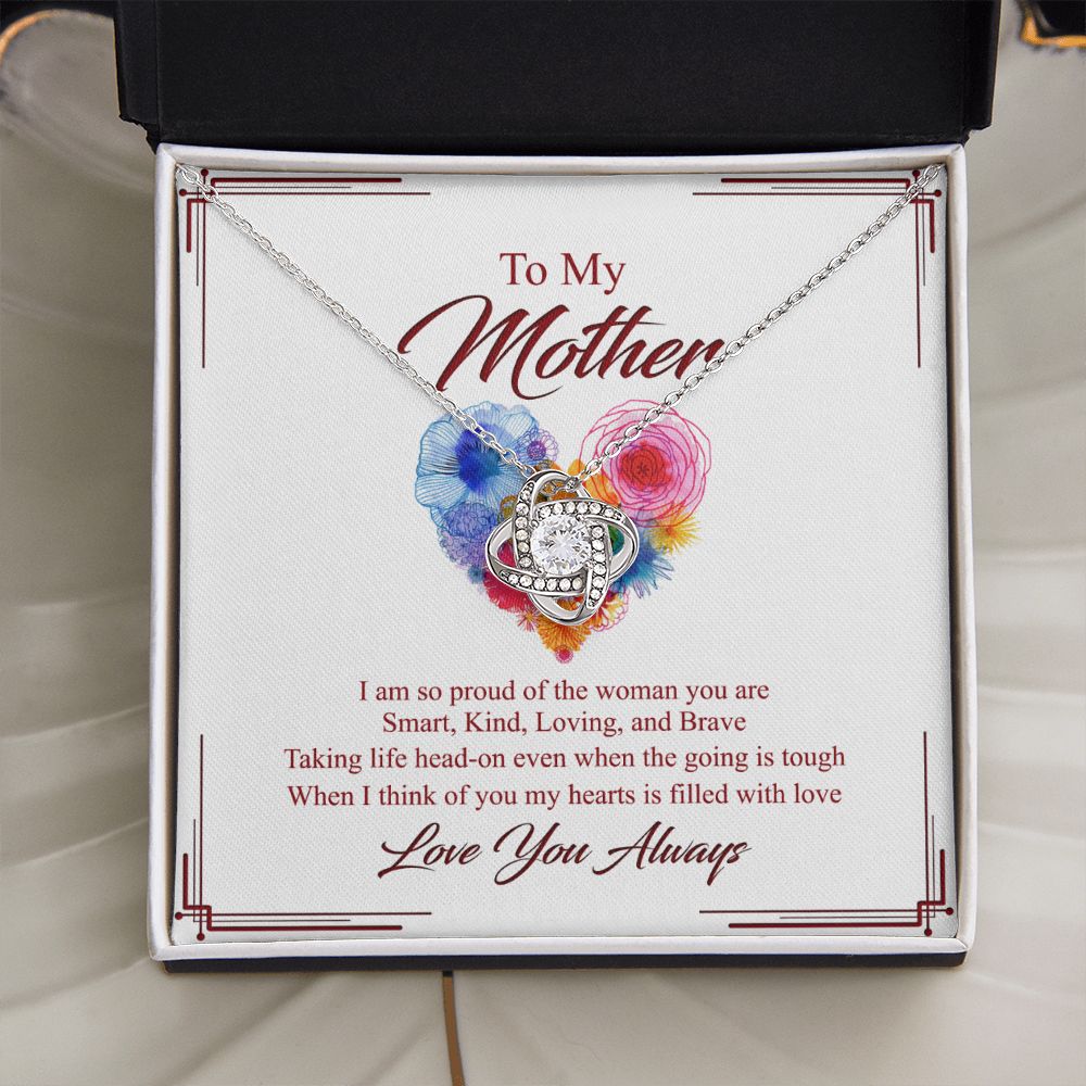 To My Mother Necklace, Mom Gifts, Mom Jewelry Box, Necklace for Mom, Gifts for Mom, Mother's Day Necklace Jewelry Gift For Mom, Birthday Gift For Mom, Thank you Mom Gift Love Knot Necklace for Mom