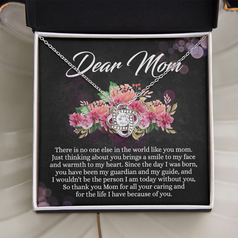 To My Mom Necklace, Mothers Day Gift From Daughter, Mom Gifts Idea, Mothers Day Necklace From Daughter, Mothers Day Gift From Son, Gift For Mom From Son, Mothers Day Jewelry Box Love Knot Necklace for Mom
