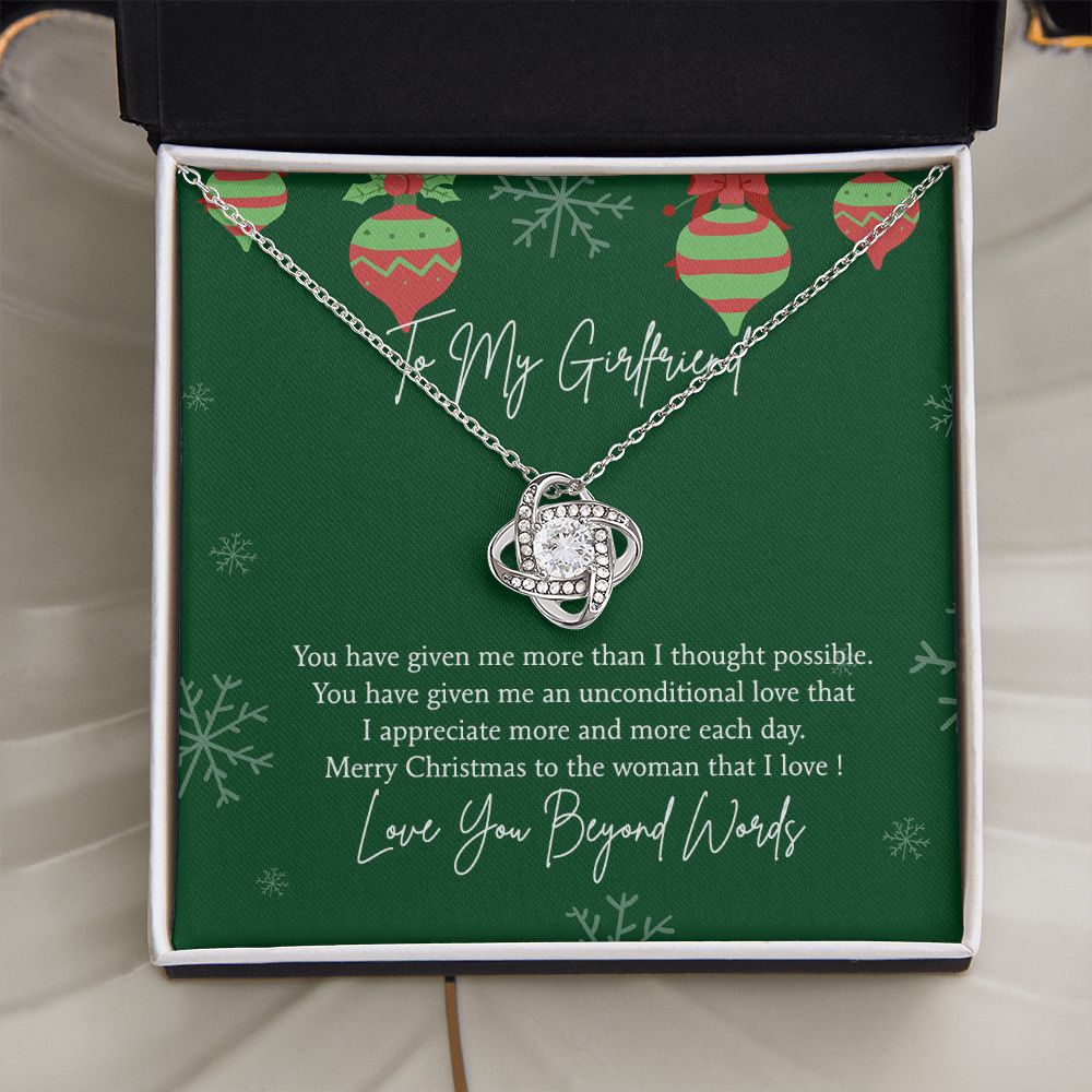 Christmas Gift for Girlfriend Necklace Gifts for Girlfriend, Girlfriend Birthday Love Knot Necklace Set Gift for Girlfriend