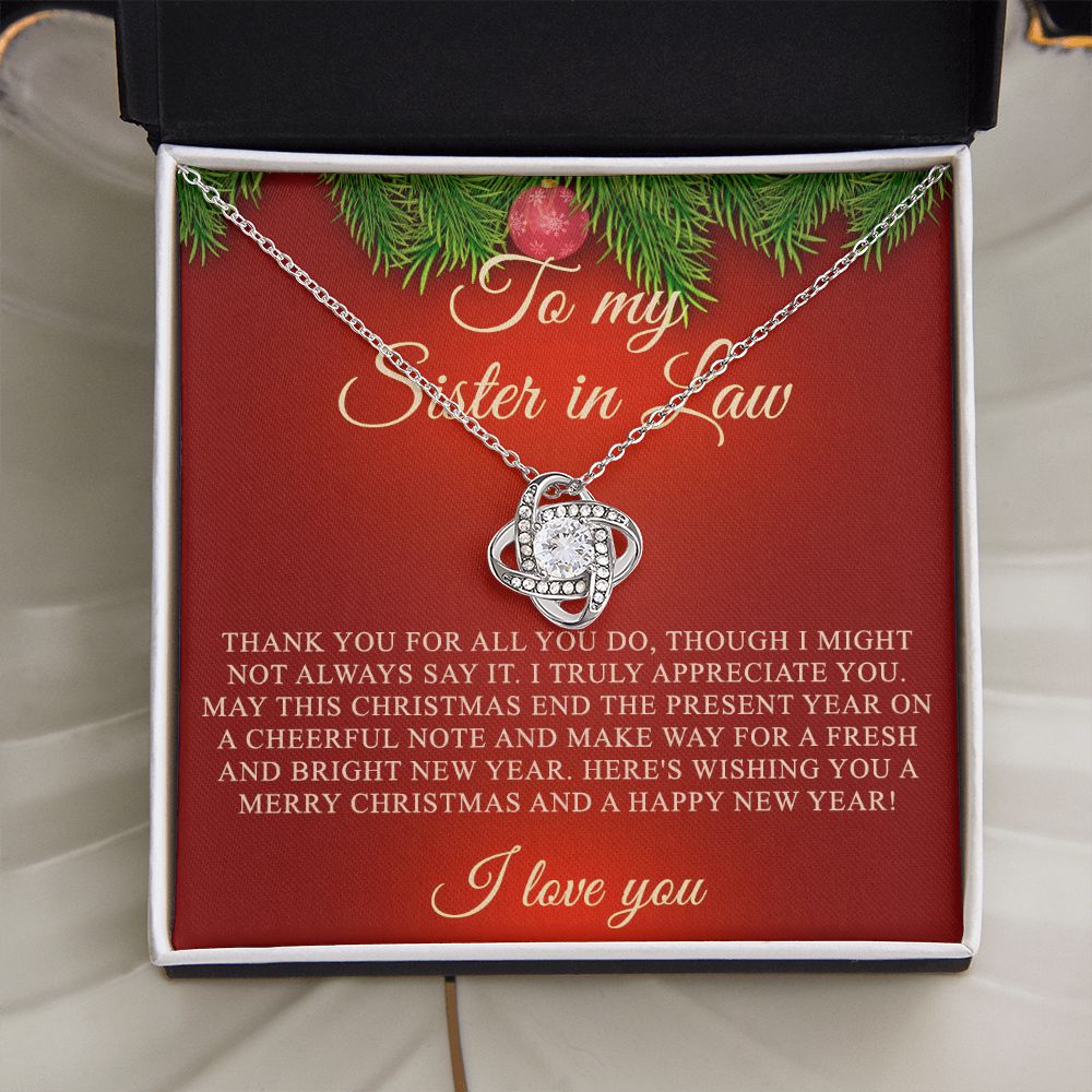 Christmas Gift for Sister-In-Law Gift For Sister-in-law Necklace for Step Sister Love Knot Necklace Set Gift for Sister in law