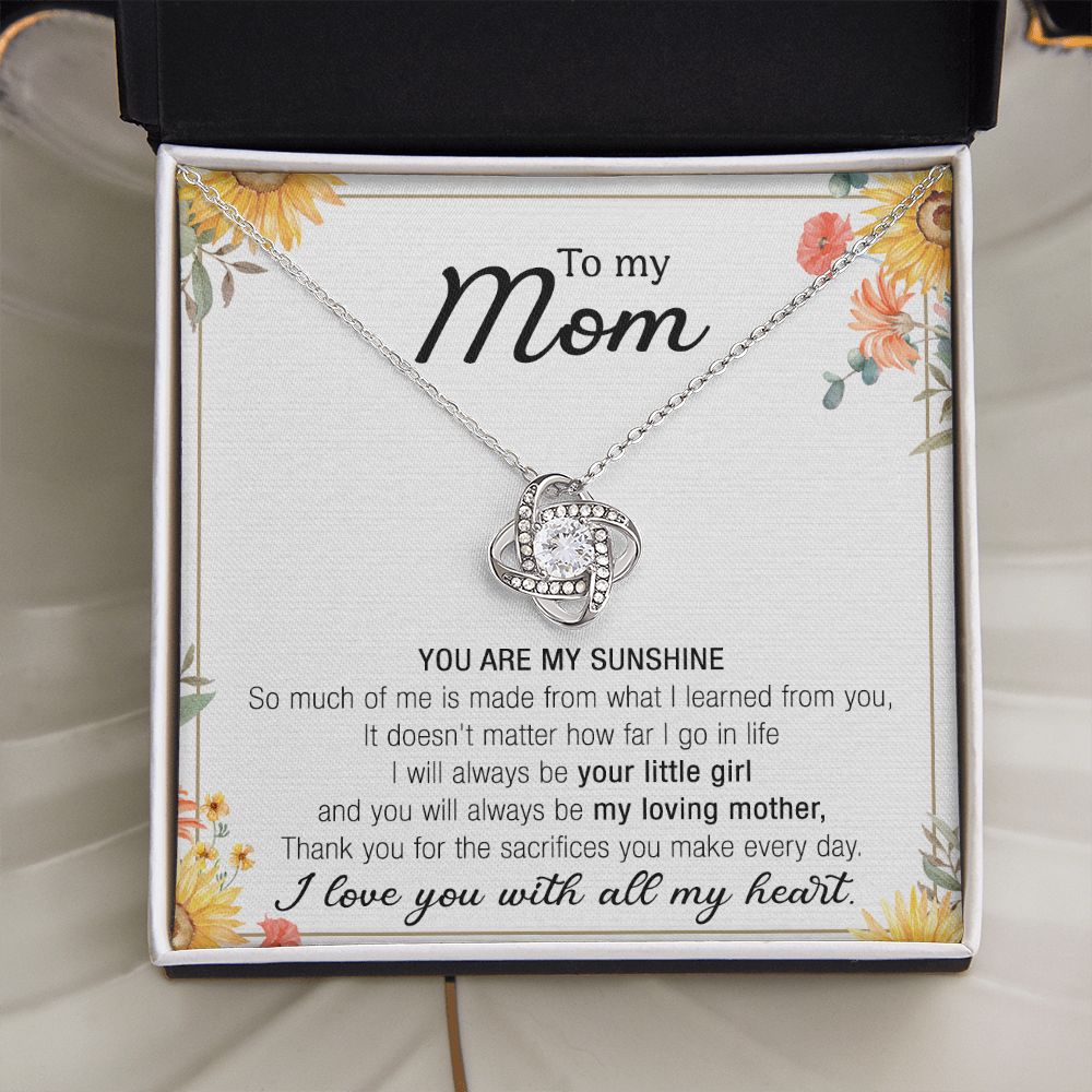 To My Mother Gift Necklace To Mom, Mother, Mommy, Momma from Child Special Mother Gift for Birthday Mothers Day Anniversary Hoiday Present for Mom Love Knot Necklace for Women