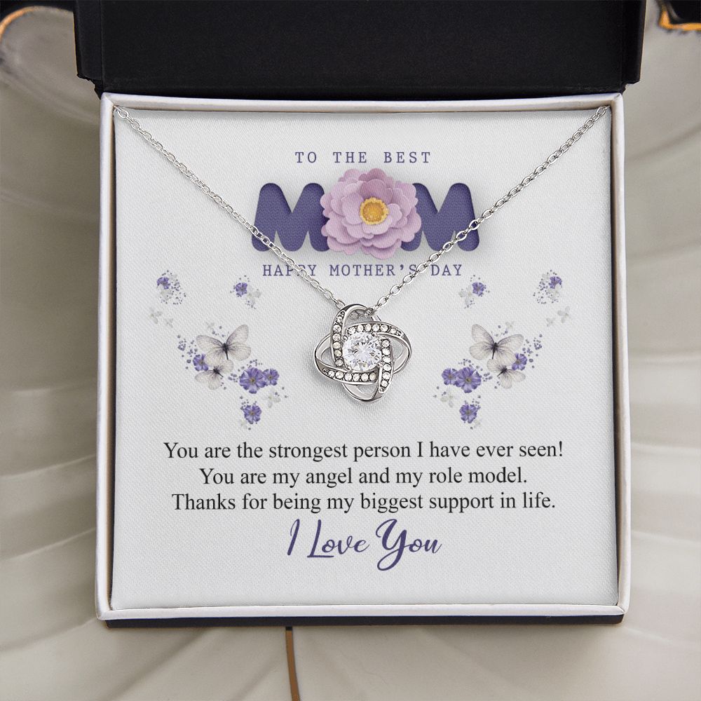 To The Best Mom Necklace, Best Mom Gifts from Son and Daughter Mothers Day Gifts, Birthday Gift For Mom Love Knot Necklace Pendant Jewelry for Mom
