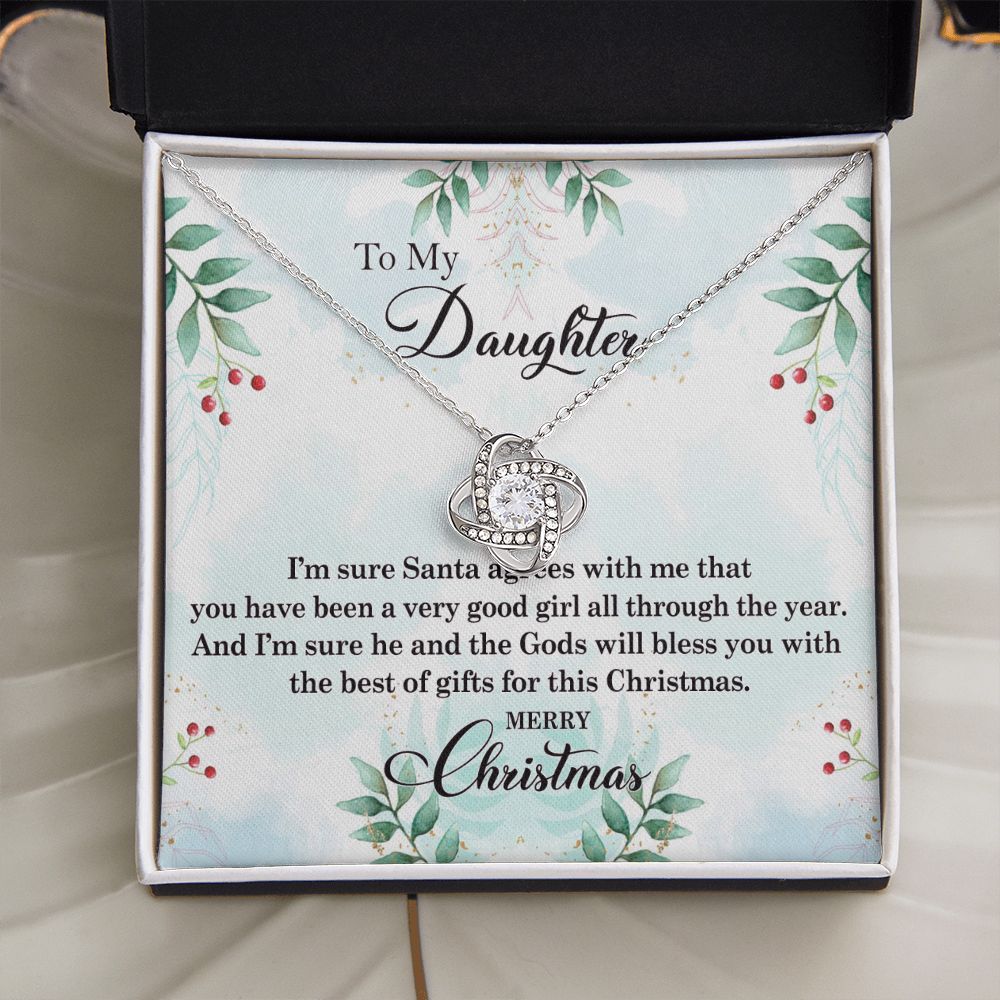 To My Daughter Necklace Love Knot Necklace Gift for Daughter from Mom Mother Daughter Necklace Christmas Daughter Necklace Gift from Mom Birthday Gift Daughter Necklace for Teen Girl Jewelry Gift for Daughter