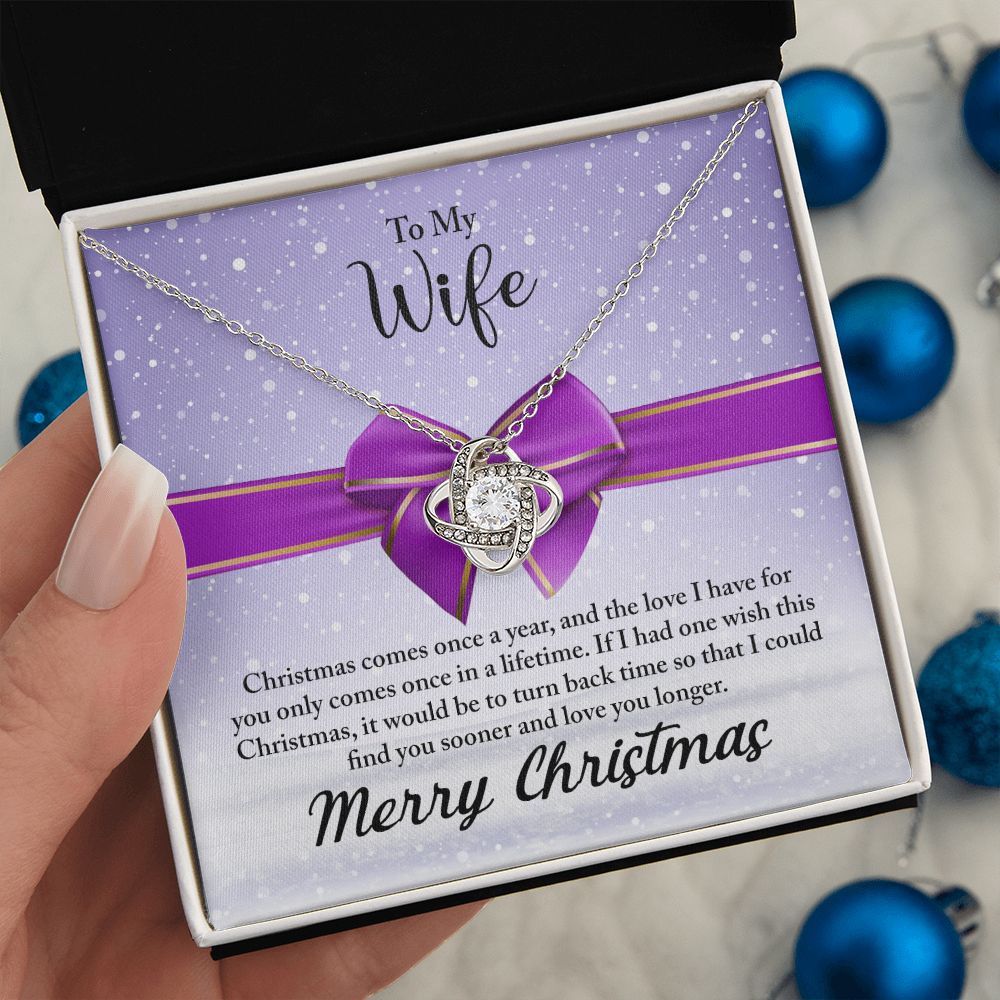 To My Wife Necklace Gifts For Wife Christmas Gift Necklace Jewelry For Wife Love Knot Pendant Necklace Set Gift for Wife