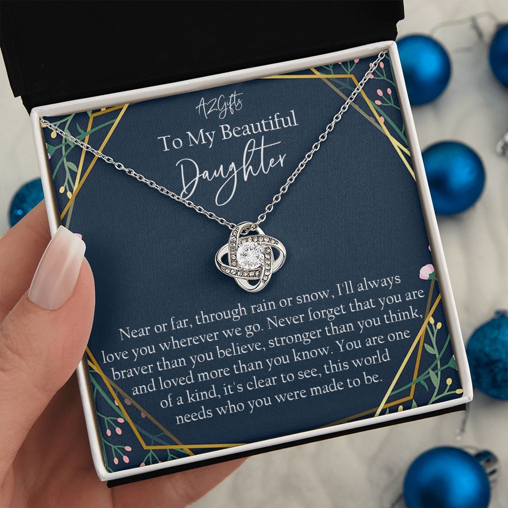 Mother Daughter Necklace Gift for Daughter from Mom To My Daughter Necklace Love Knot Necklace Jewelry Gift for Daughter Christmas Daughter Necklace Gift from Mom Birthday Gift Daughter Necklace for Teen Girl