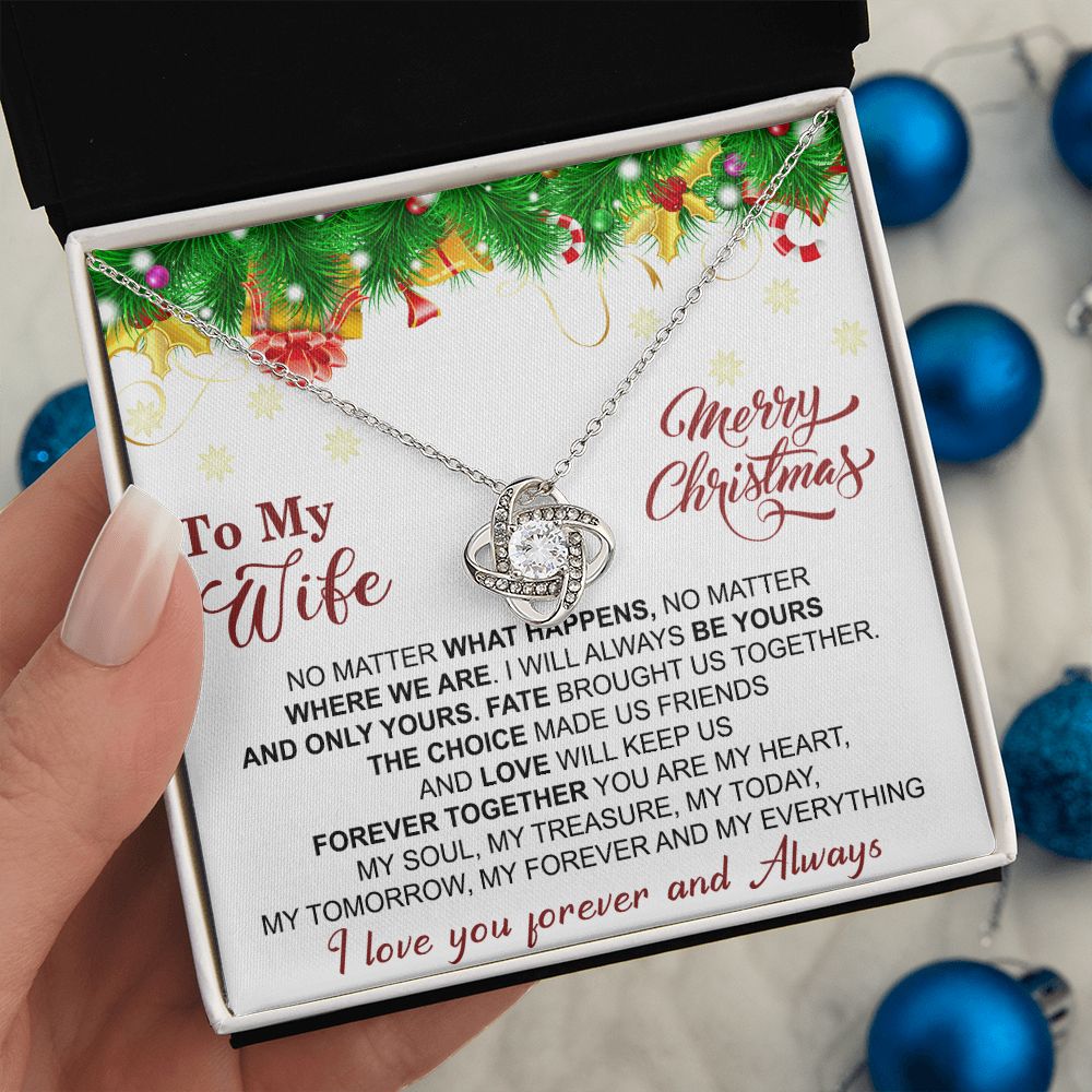 To My Wife Necklace Gifts For Wife Christmas gift for Wife Jewelry For Wife Love Knot Pendant Necklace Set Gift for Wife