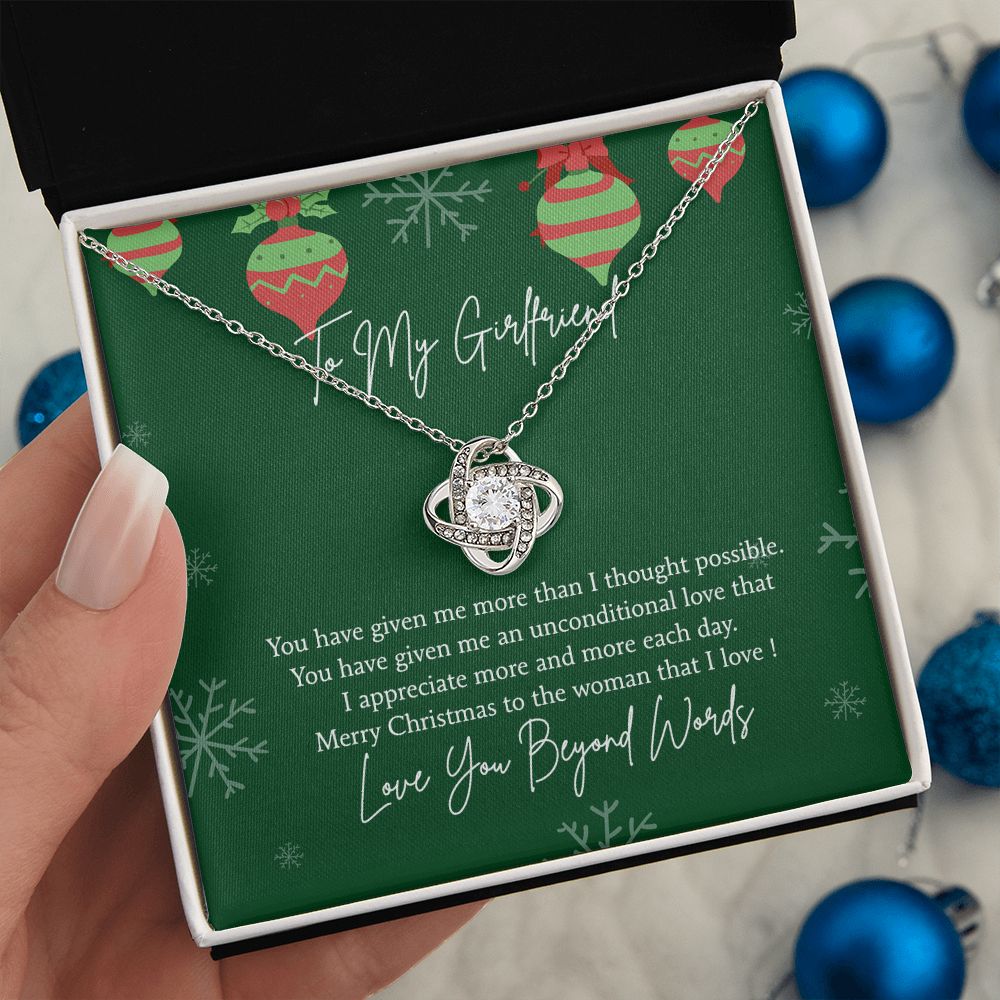 Christmas Gift for Girlfriend Necklace Gifts for Girlfriend, Girlfriend Birthday Love Knot Necklace Set Gift for Girlfriend