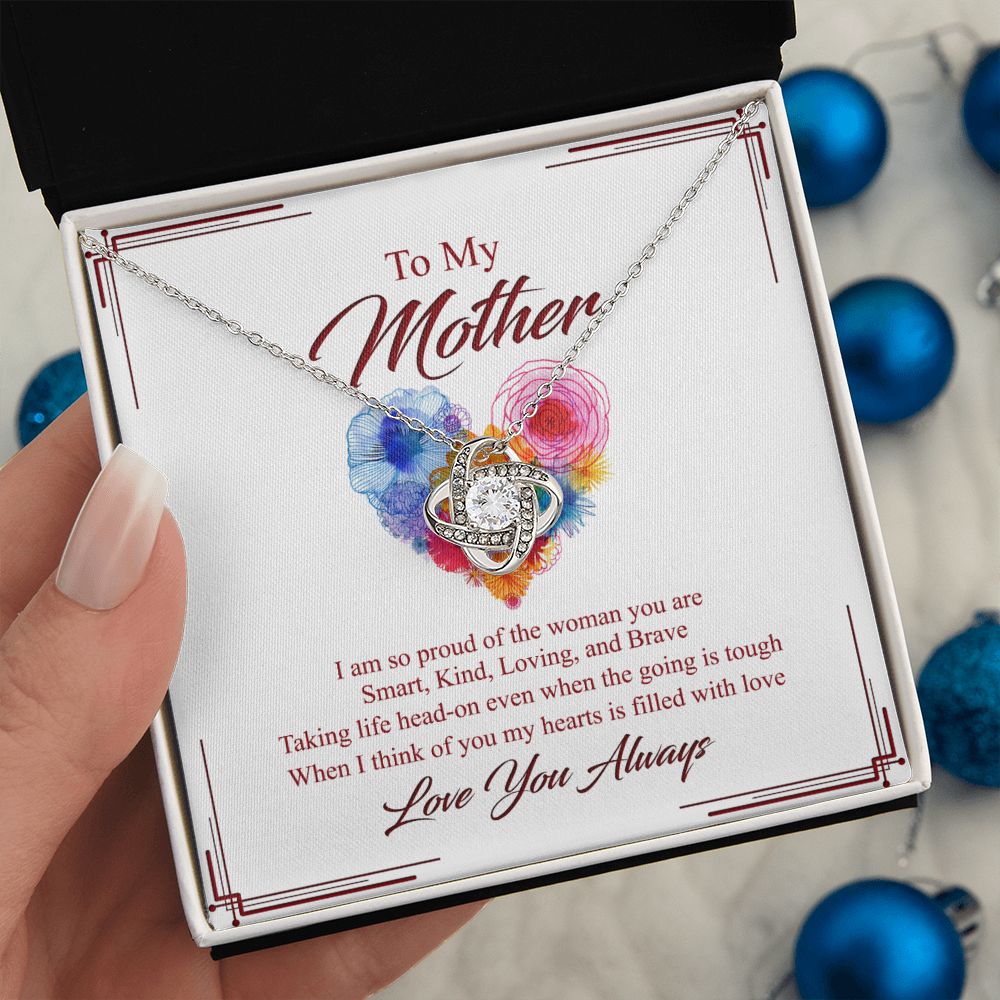 To My Mother Necklace, Mom Gifts, Mom Jewelry Box, Necklace for Mom, Gifts for Mom, Mother's Day Necklace Jewelry Gift For Mom, Birthday Gift For Mom, Thank you Mom Gift Love Knot Necklace for Mom