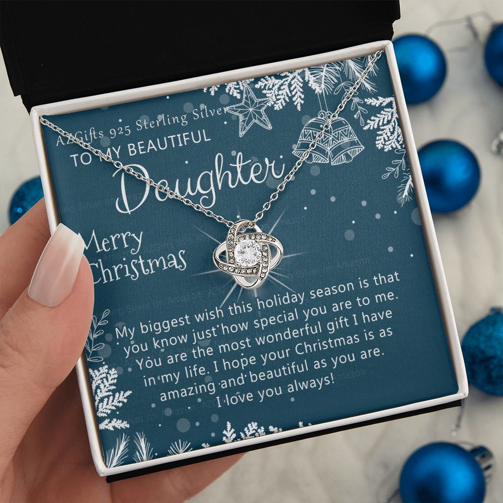 To My Daughter Necklace from Mom Pendant for Daughter Christmas Pendant Gift from Mother to Daughter Personalized Necklace Gift for Daughter Christmas Present for Her Girl