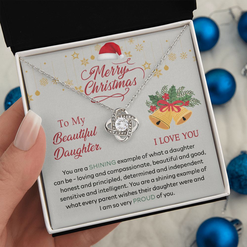 To My Daughter Necklace Love Knot Necklace Gift Set For Daughter Christmas Gift For Daughter