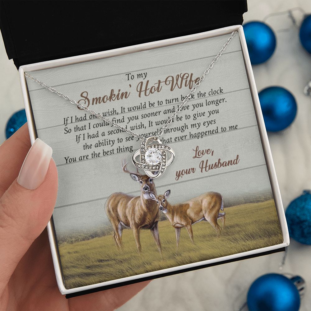 To My Wife Love Knot Necklace Set Gift For Wife Christmas Presents for Wife Jewelry For Wife