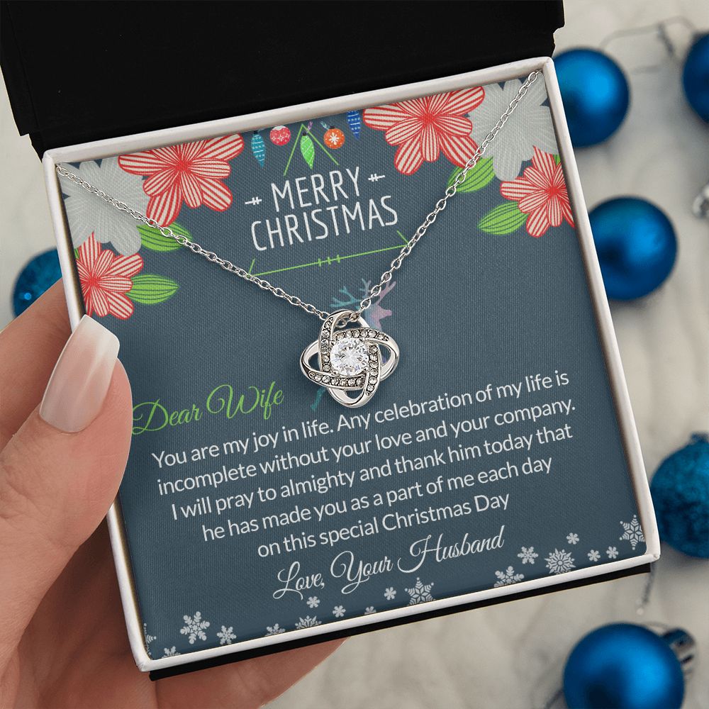 To My Wife Necklace For Women Merry Christmas Present for Wife Necklace For Wife Love Knot Necklace Set gift for Wife